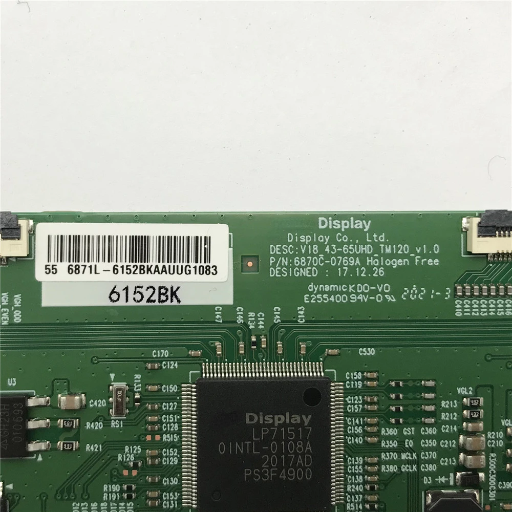 6870C-0769A V18_43-65UHD_TM120_v1.0 T-Con Board for TV Display Equipment T Con Card Original Replacement Board 6870C 0769A