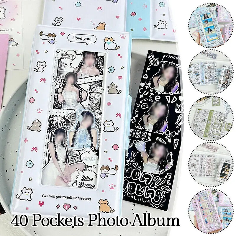 40 جيب ألبوم صور PVC معلومات كتيب الكتابة على الجدران جرو Photocard حامل بطاقة المعبود جمع كتاب لوازم الطلاب