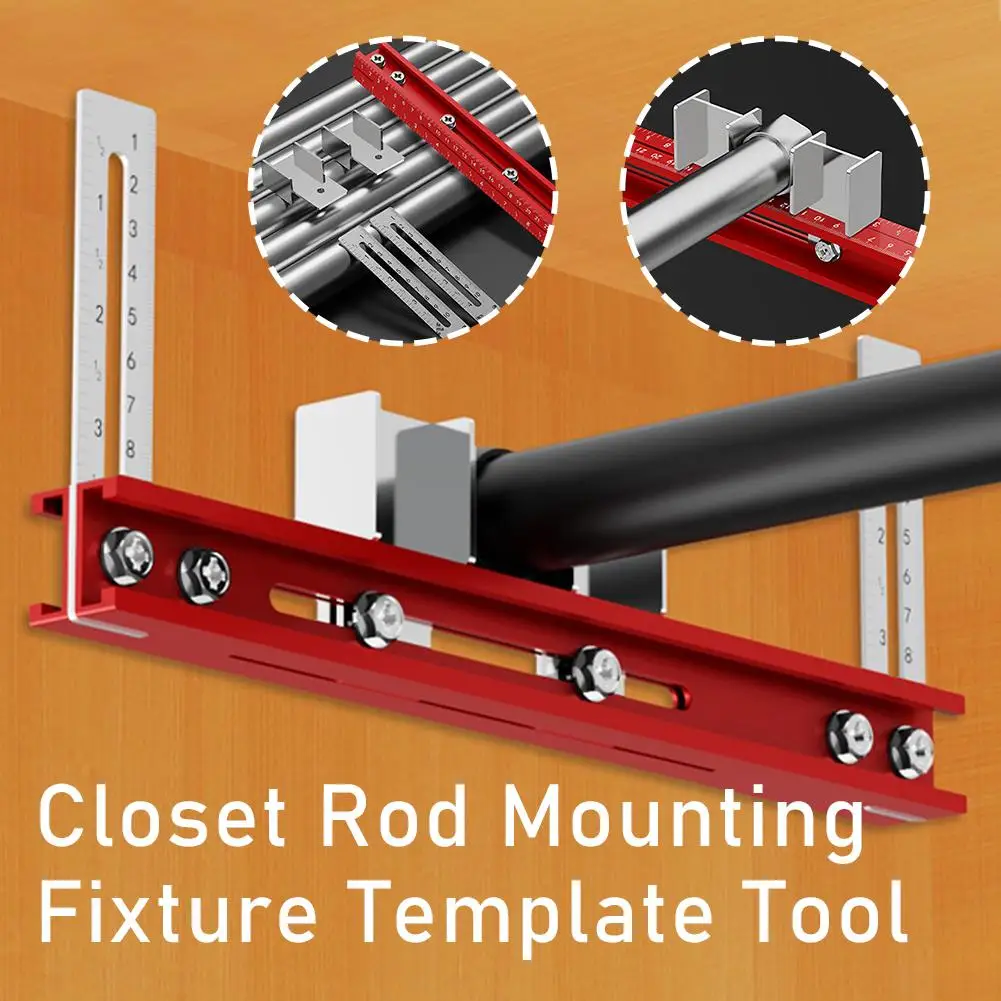 Wardrobe Install Perforation Location Rulers Hanging Mounting Rod Hanger Wardrobe Ruler Fixing Guide Punching Carpentry Loc N1X4