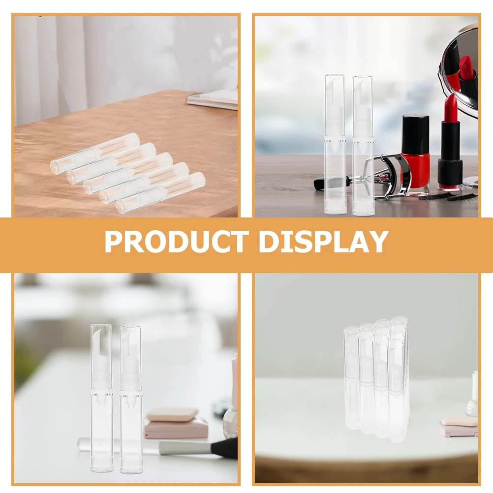 

12pcs Airless Bottles Transparent Pump Dispenser Portable Travel Makeup Bottles Refillable For Foundation Lotion 10Ml