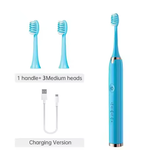 Electric Sonic Toothbrush USB Rechargeable Waterproof Electronic Ultrasonic Whitening Tooth Brushes Replacement Heads