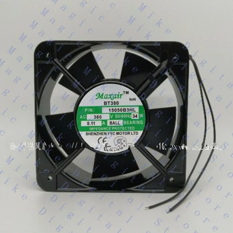 H  1 PCS FOR Maxair/BT380 Axial Fan 15050B3HL AC 380V 15050 15CM 2 Wire Aluminum frame