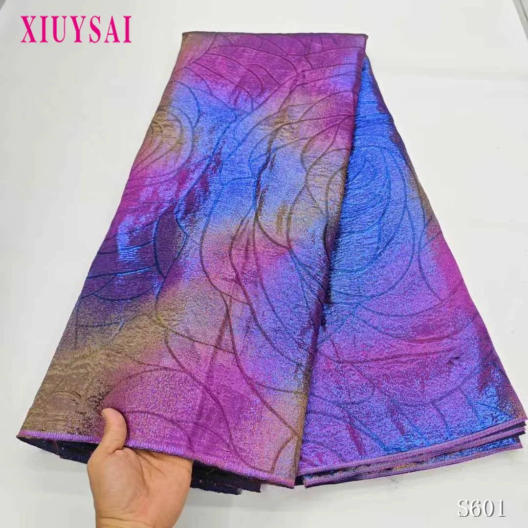 5 ياردة النيجيري الديباج أقمشة الدانتيل 2025 جودة عالية الأفريقي الجاكار مذهب أقمشة الدانتيل للخياطة الفاخرة فساتين الحفلات ميدي #2