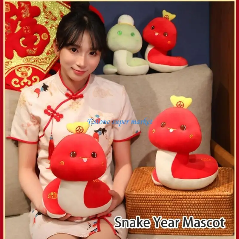 090B dessin animé serpent jouet en peluche nouvel an Surprise cadeau jouet en peluche 2025 serpent en peluche chine mascottes