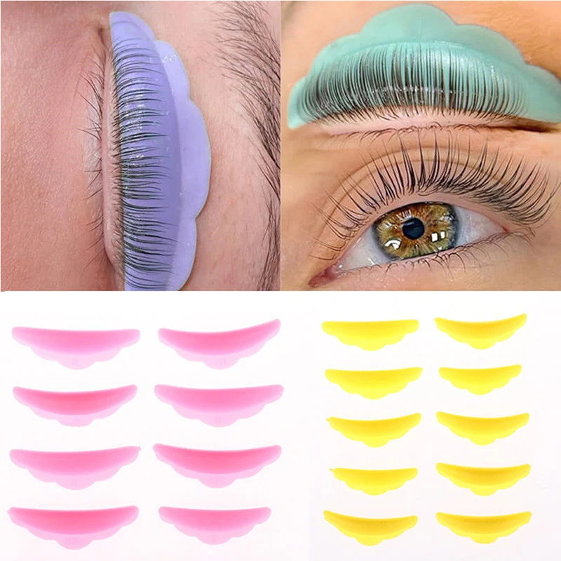 Silicone Eyelash Lifting Kit, bobes reutilizáveis, cílios Pads, Cílios Extensão Perm Tools, Multicolor Curl, Kit Acessórios, 5 Pares