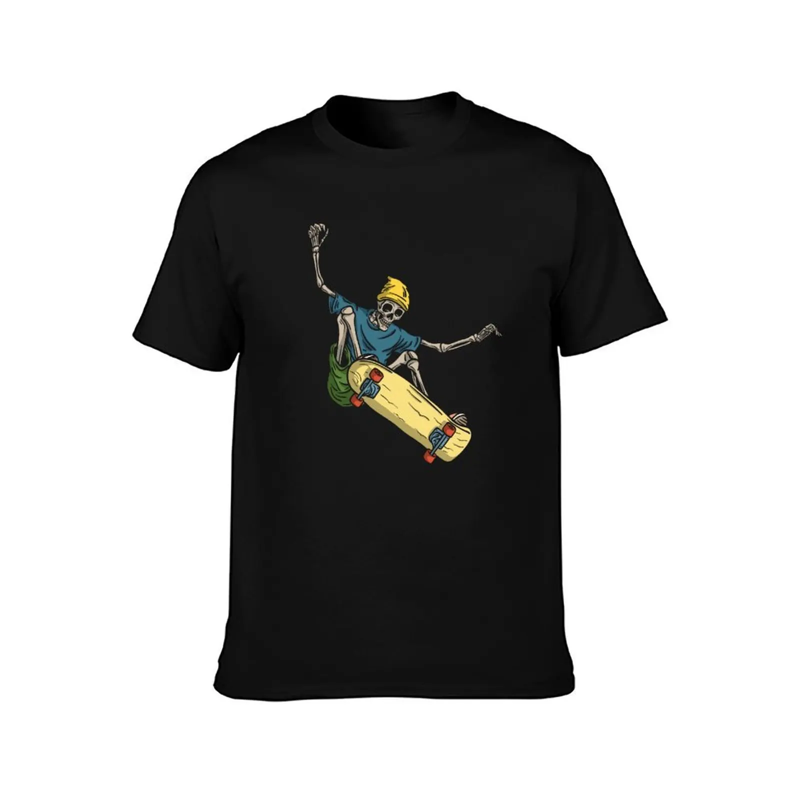 Skater Skeleton Flipping Skateboard T-Shirt man t shirts high quality luxury brand T-Shirt