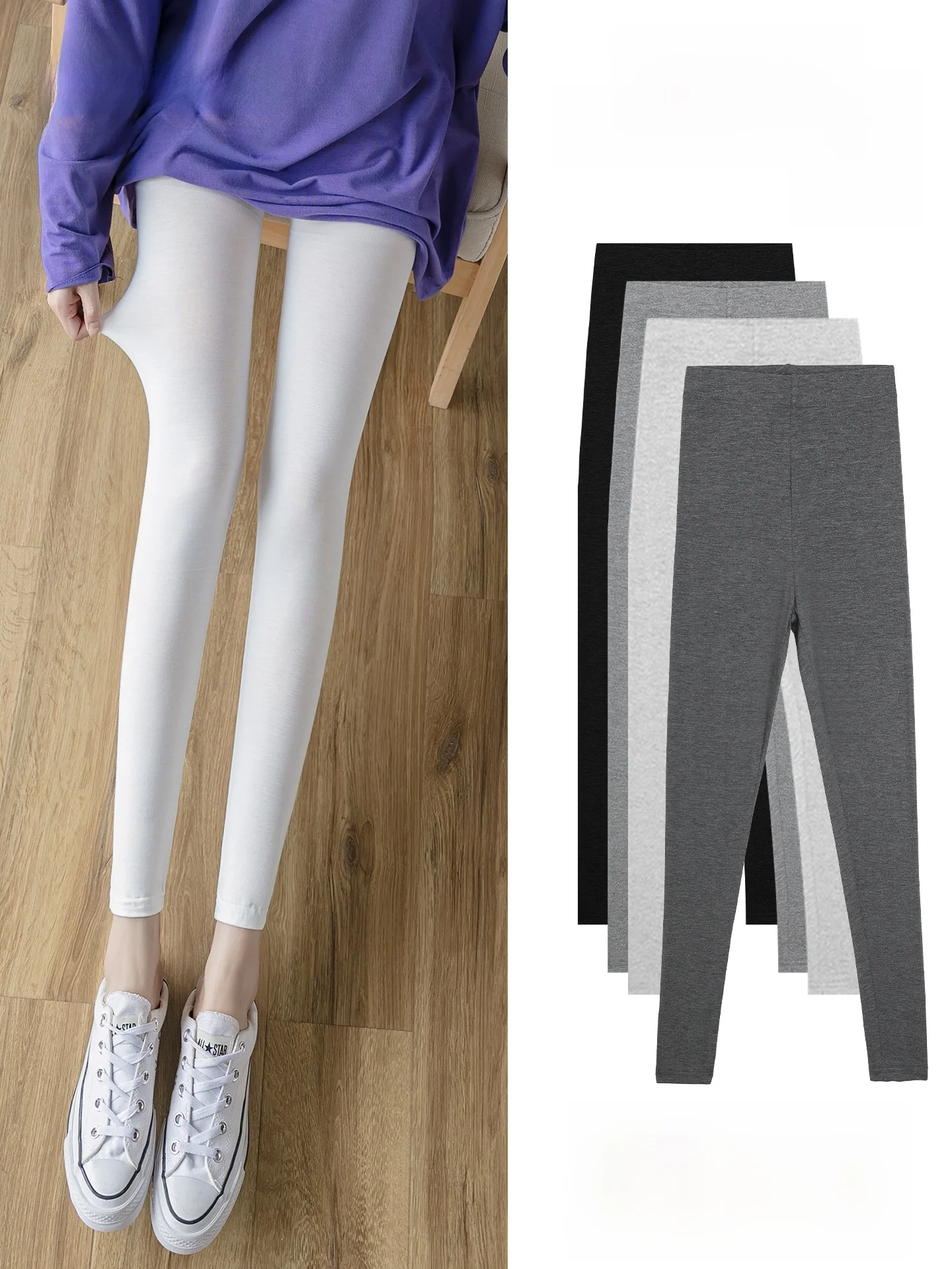 

Женские модальные леггинсы для йоги с высокой талией, облегающие, утягивающие, длиной 7/8, больших размеров, комфортные, дышащие, приятные к телу, повседневные, модные