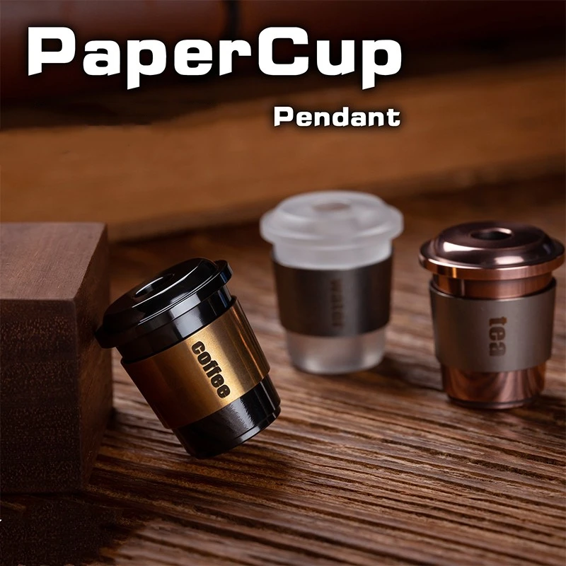 Coffee Paper Cup Umbrella Rope Knife Pendant EDC Stress Relief Toy Zirconium Alloy Fidget Spinner DIY Clothes Backpack Zip Decor