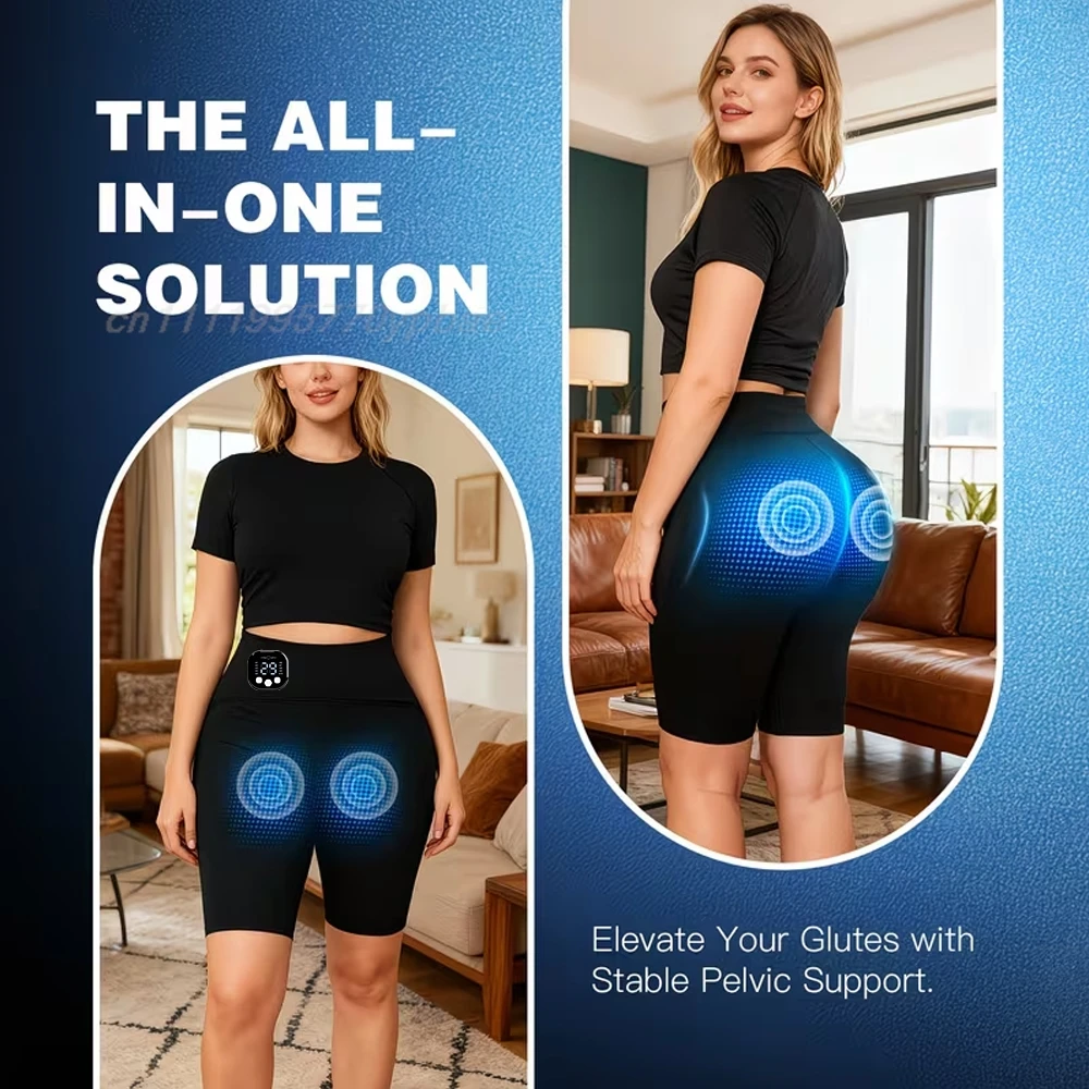 EMS Toning Shorts - Elektrische Muskelstimulations-Yogahose für gezielte Bauch-, Gesäß- und Beckenbodenerziehung, formende Fitness-Unterwäsche – Detail 5