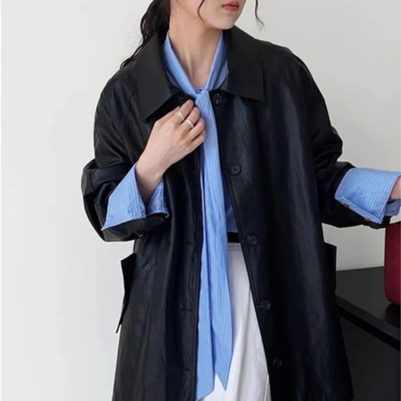 Retro American Coat 2025 Spring and Autumn Button Lapel Women's Casual Jacket