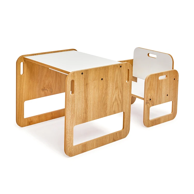 

&c Montessori Table Chair Set in Plywood Wooden Study Desk for Toddlers Kids Furniture for Bedroom & Activity Desk