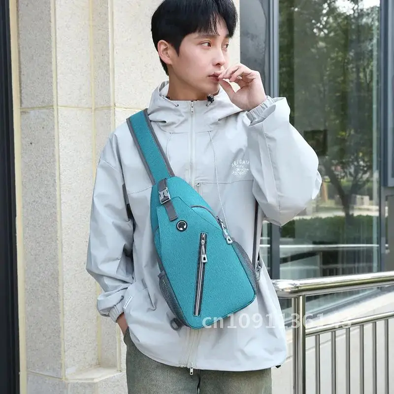 

New Style Men's Chest Bag Cycling Sports Leisure Crossbody Single Shoulder Fashion Trend Bag Phone Student Portable Male Storage