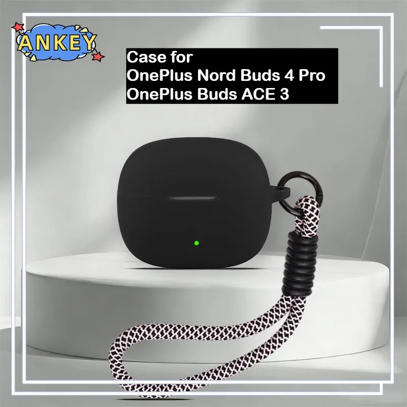 

Совместим с чехлом для Bluetooth-наушников OnePlus Nord Buds 4 Pro, силиконовым чехлом для наушников OnePlus Buds ACE 3 с ремешком.