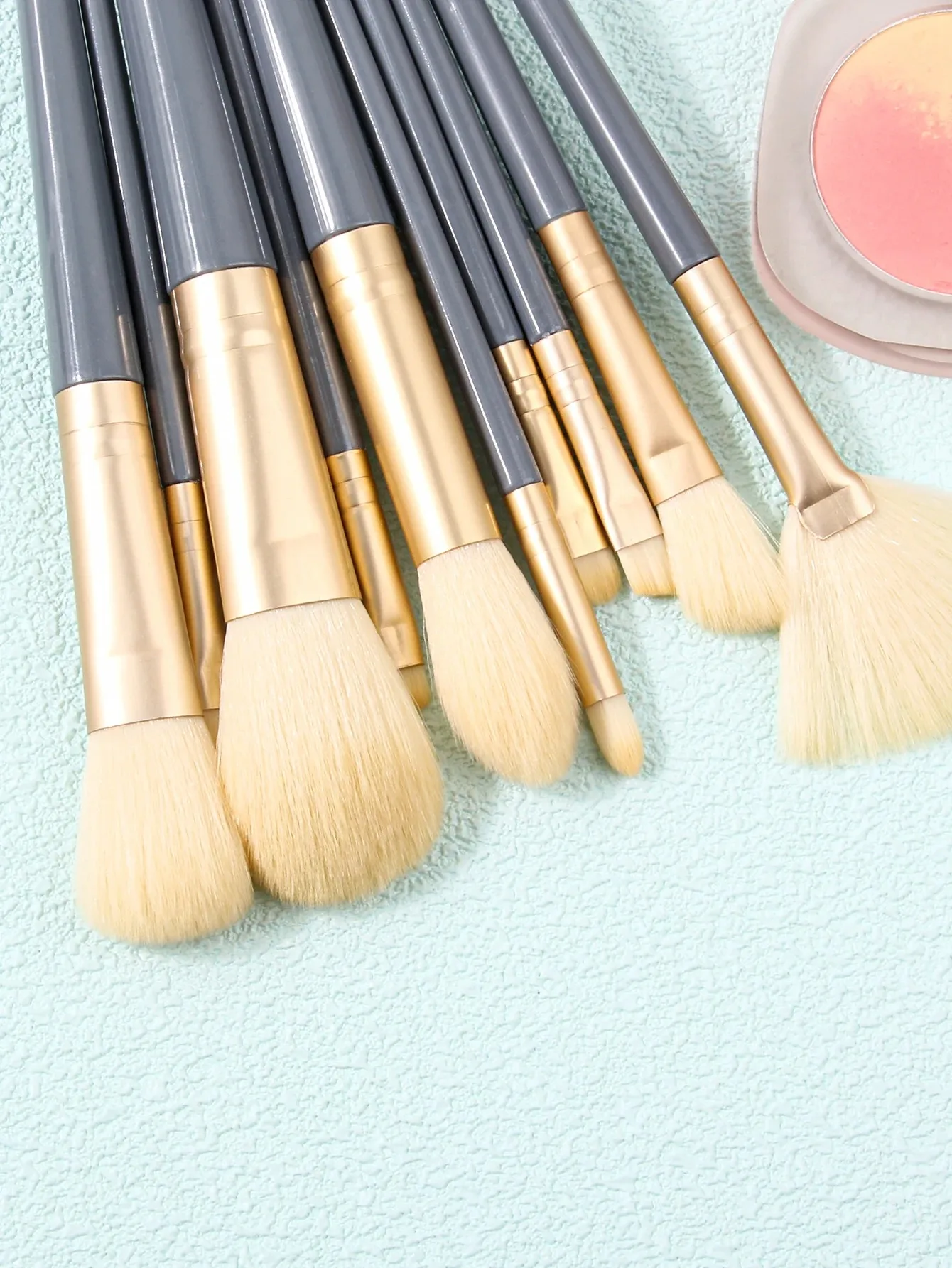 PRO 10-make-upborstelset - Vegan Cosmetics Brushes Kit voor foundation, concealer, blozen, oogschaduw, markeerstift, professionele mak