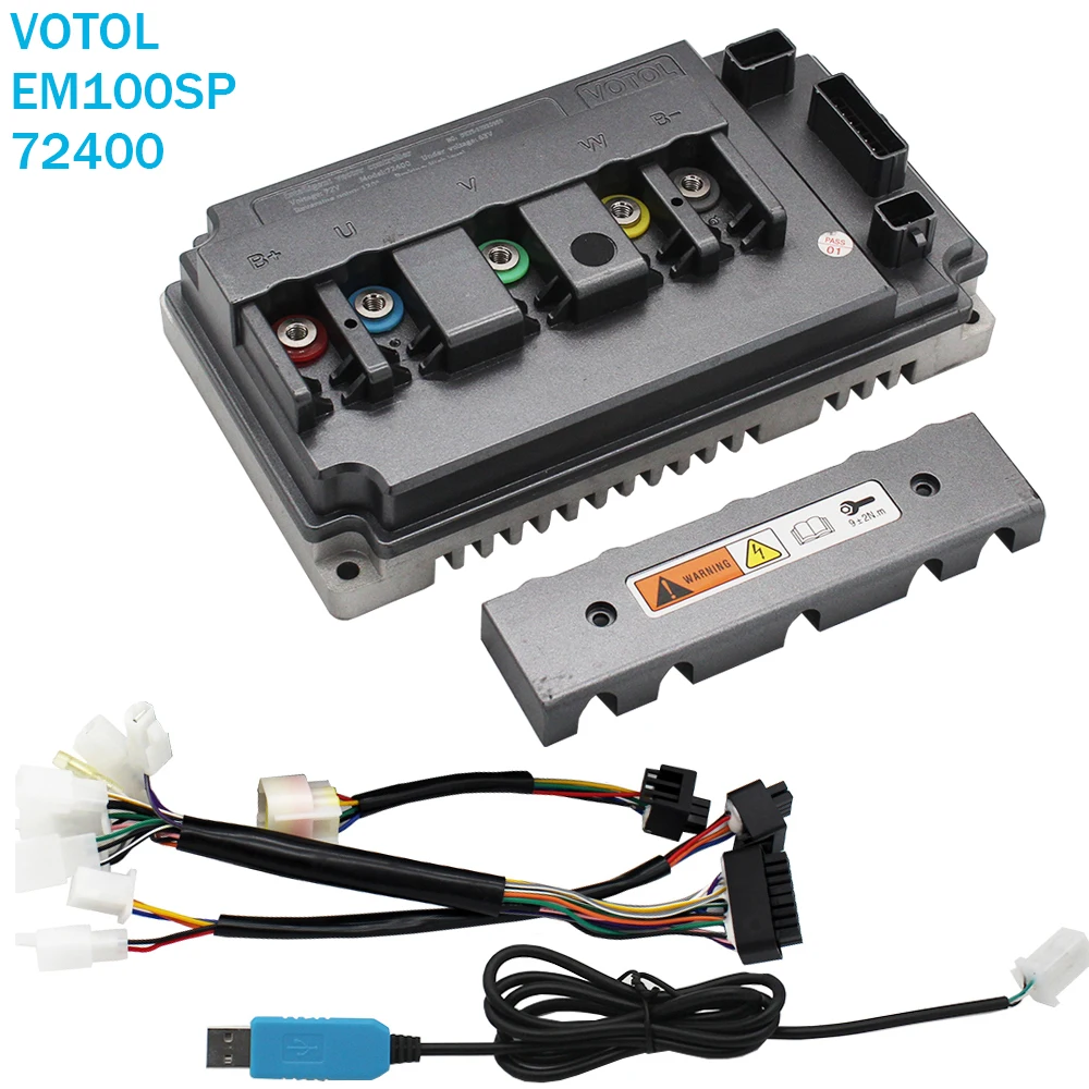 VOTOL-Contrôleur DC sans balais programmable pour scooter électrique, moteur à entraînement central, moyeu QS, EM100SP, 100A, 350, 48V, 72V, 60V,