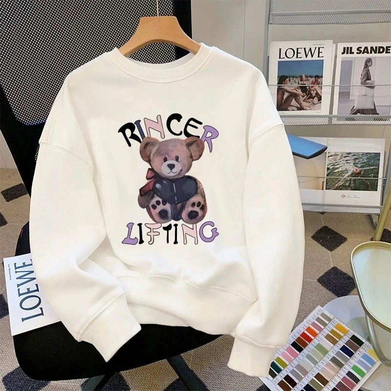 

Autumn and Winter Round-neck Hoodie for Women, 2025 New Style Pullover, Pure Cotton T-shirt, Loose Jacket, Youth Upper Garment