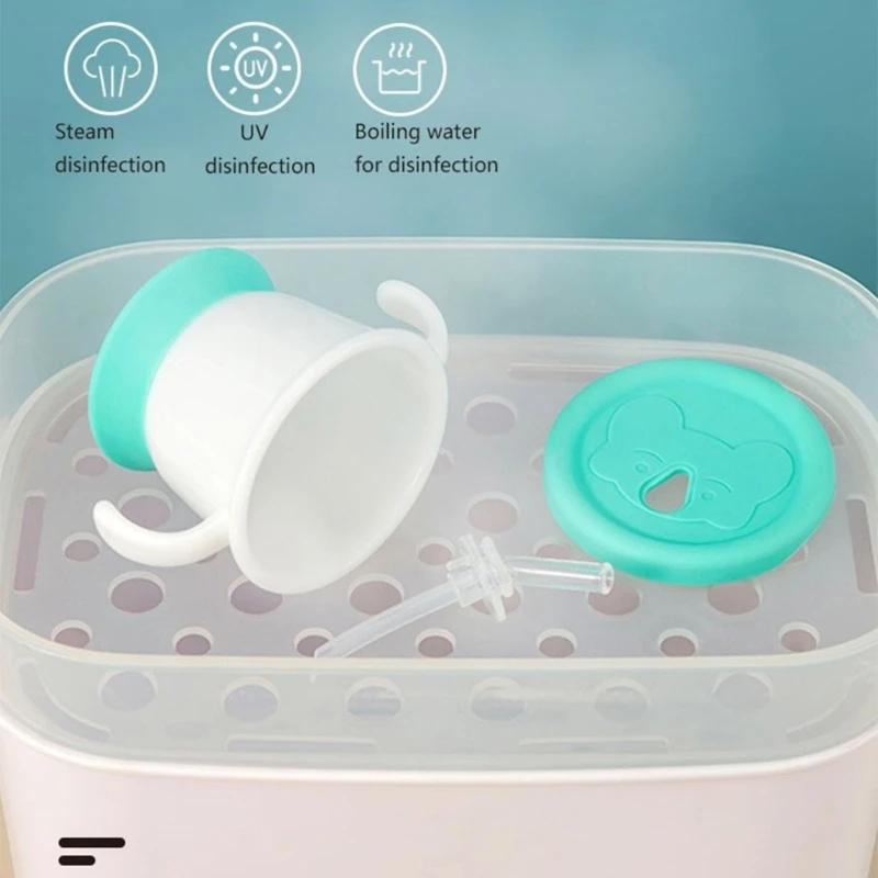 Silicone Cup Baby Straw Cup Kid Cups Spoutless Cup with 2 Handles Leak Proof Training Cup Drinking Cup