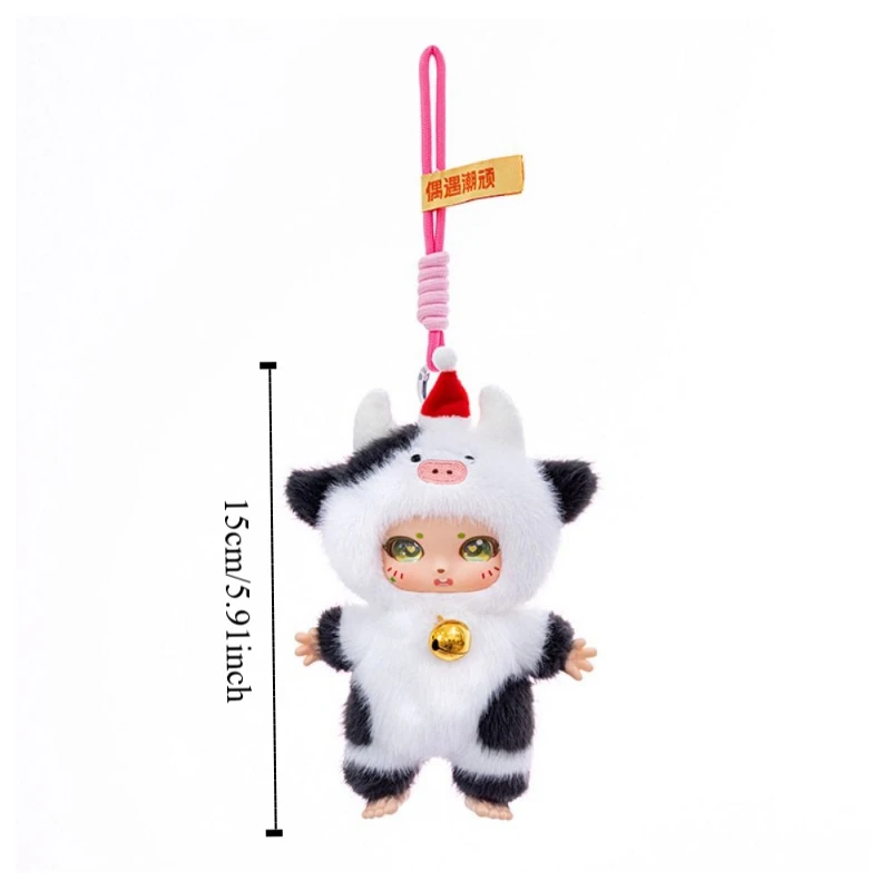 Peluche serie animali dai colori vivaci Occhi grandi Peluche morbido Portachiavi Design abbracciabile dei cartoni animati