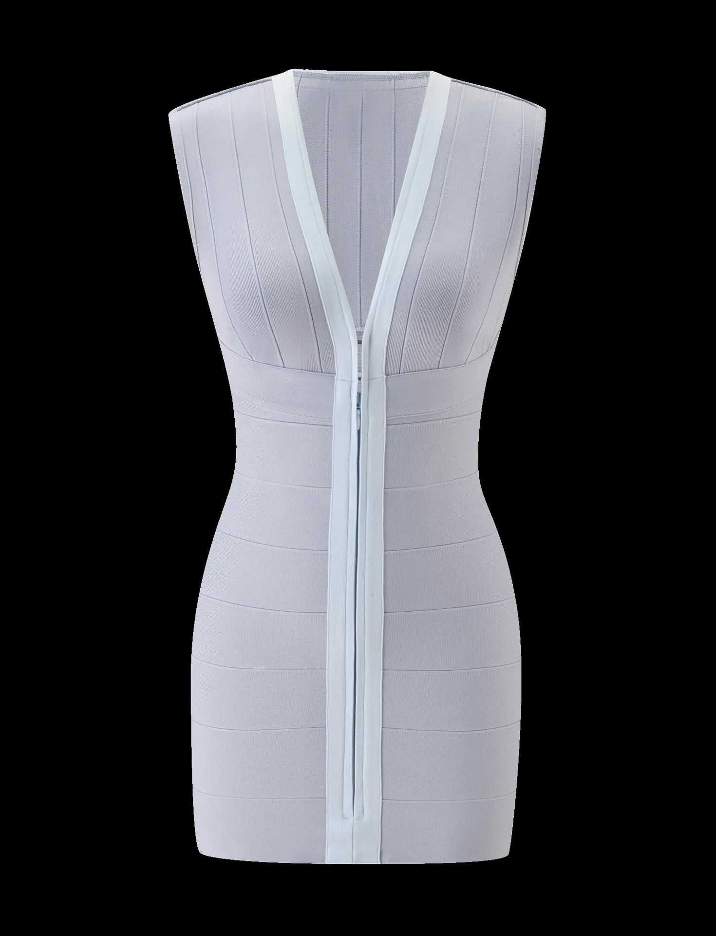 Europäischer und Amerikanischer Stil Neues Sommer Ärmelloses Figurbetontes V-Ausschnitt Etuikleid Sexy Slim Fit Bandage Einteiler Kleid im Ins-Stil – Detail 10