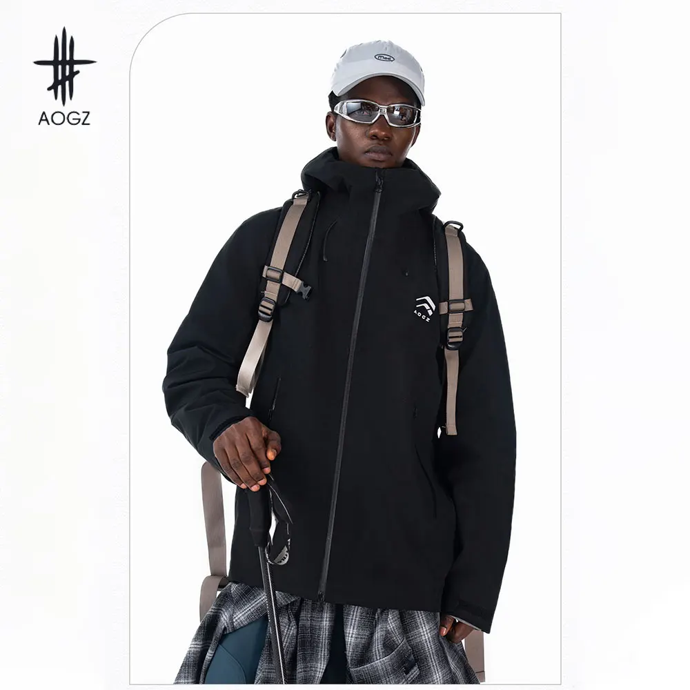 

AOGZ Hard Shell Hoodies Jacket Men Women Windproof Rainproof Waterproof Couple Hooded Mountaineering Jacket Light Outdoor Coat