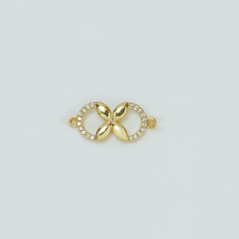 10 Pcs Zigzag Jewelry Connector for Diy Bracelet Necklace Making Supplies Copper Inlay Zircon Bend Butterfly Heart Accessories