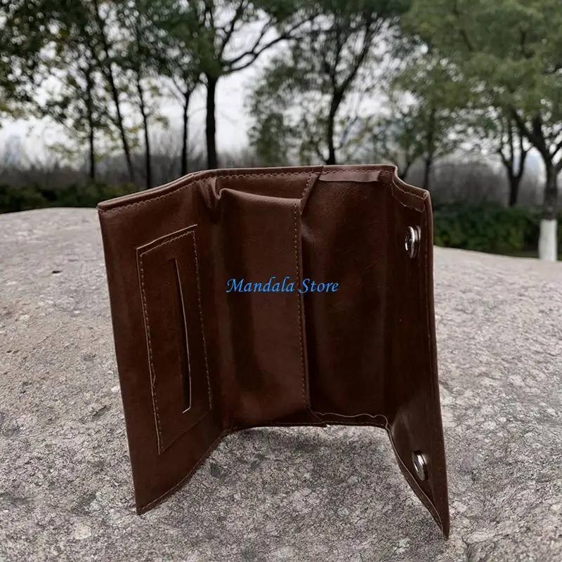 U2JC Portable Artificial Leather for Case Rolling Pipe Storage Bag with Zipper Cigarette Herb Smoking Paper Wal