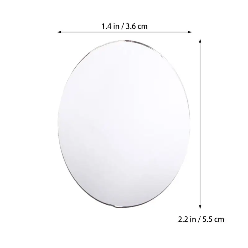 20Pcs Unfinished Pieces Oval Mirrors For Crafts Square Mirror Tiles Makeup Mirror Alloy Mirror Makeup Mirror Mini Oval