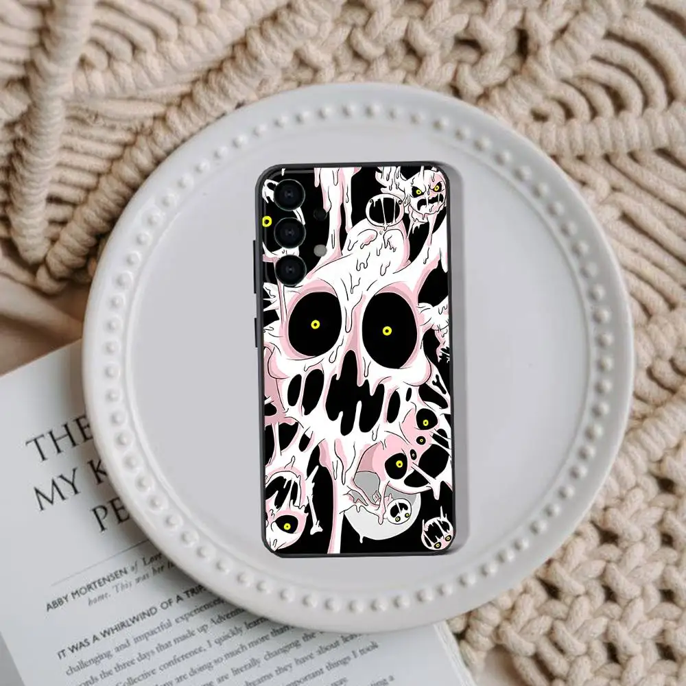 حافظة هاتف I-Isaac لهاتف Samsung A73,72,51,53,52,71,22,5G,Note,J7,8,9 غلاف ناعم أسود كلاسيكي متعدد الاستخدامات