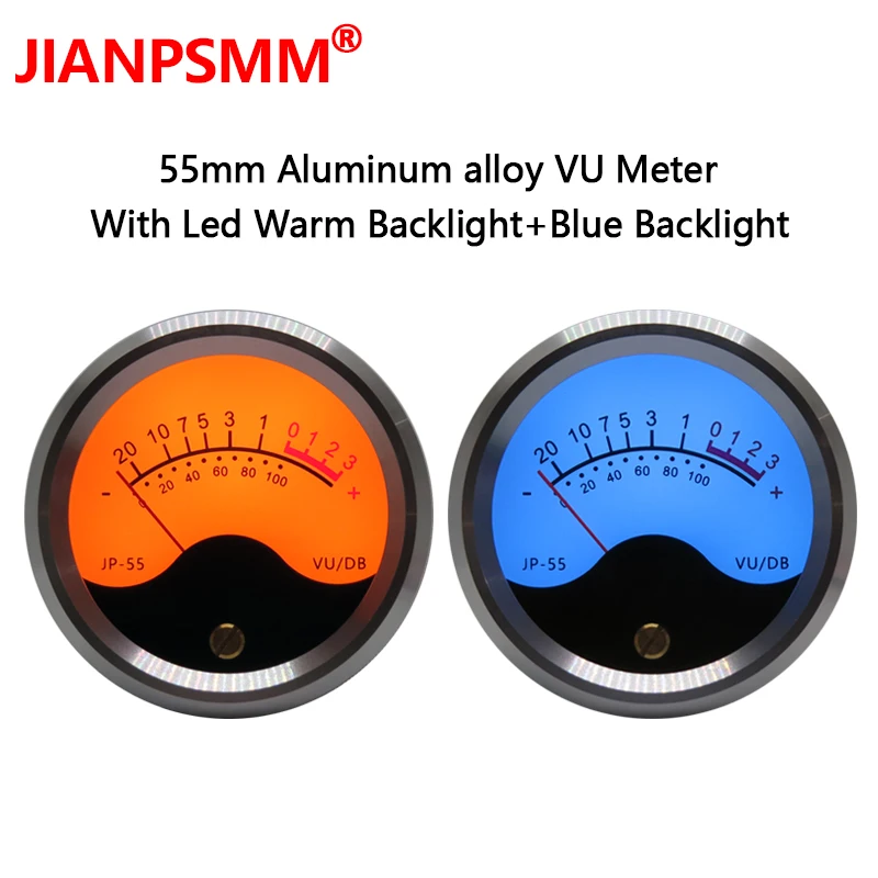 

55mm Aluminium Alloy Vu Level Audio Meter With Driver Board LED Lamplight Connect The Power Amplifier Output