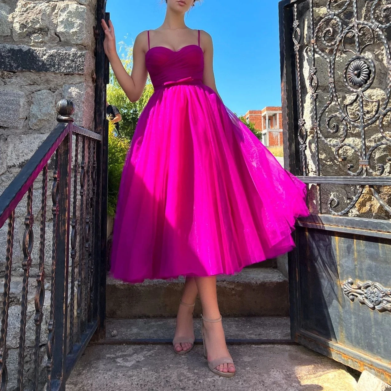 Vestido largo de malla con espalda descubierta para mujer, traje Sexy elegante de gasa de lujo para fiesta de cumpleaños, noche de graduación, verano, 2024