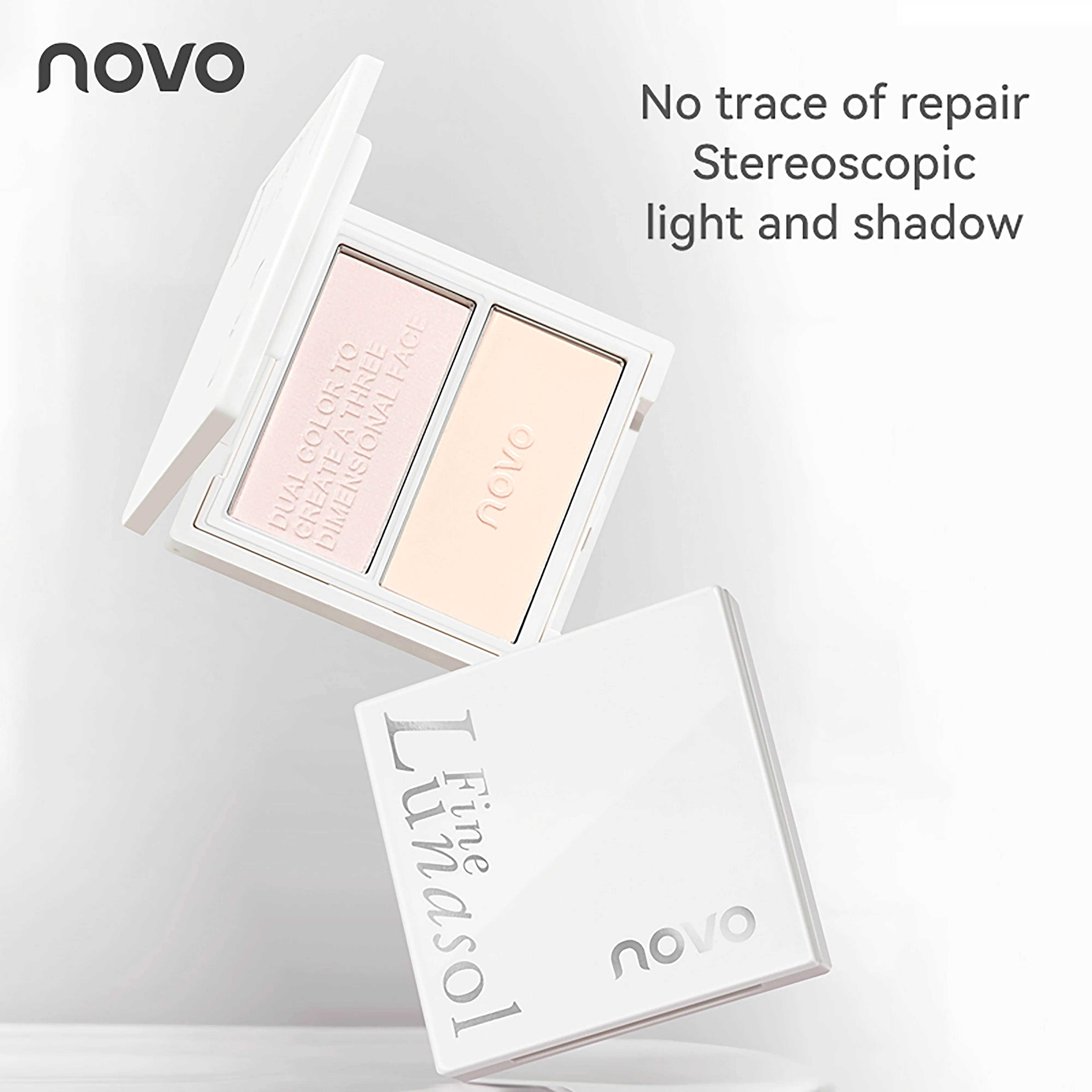 NOVO Highlighter & Contour Palette Nose Shadow & Facial Brightening Side Profile Highlight & Shadow All-in-One Palette
