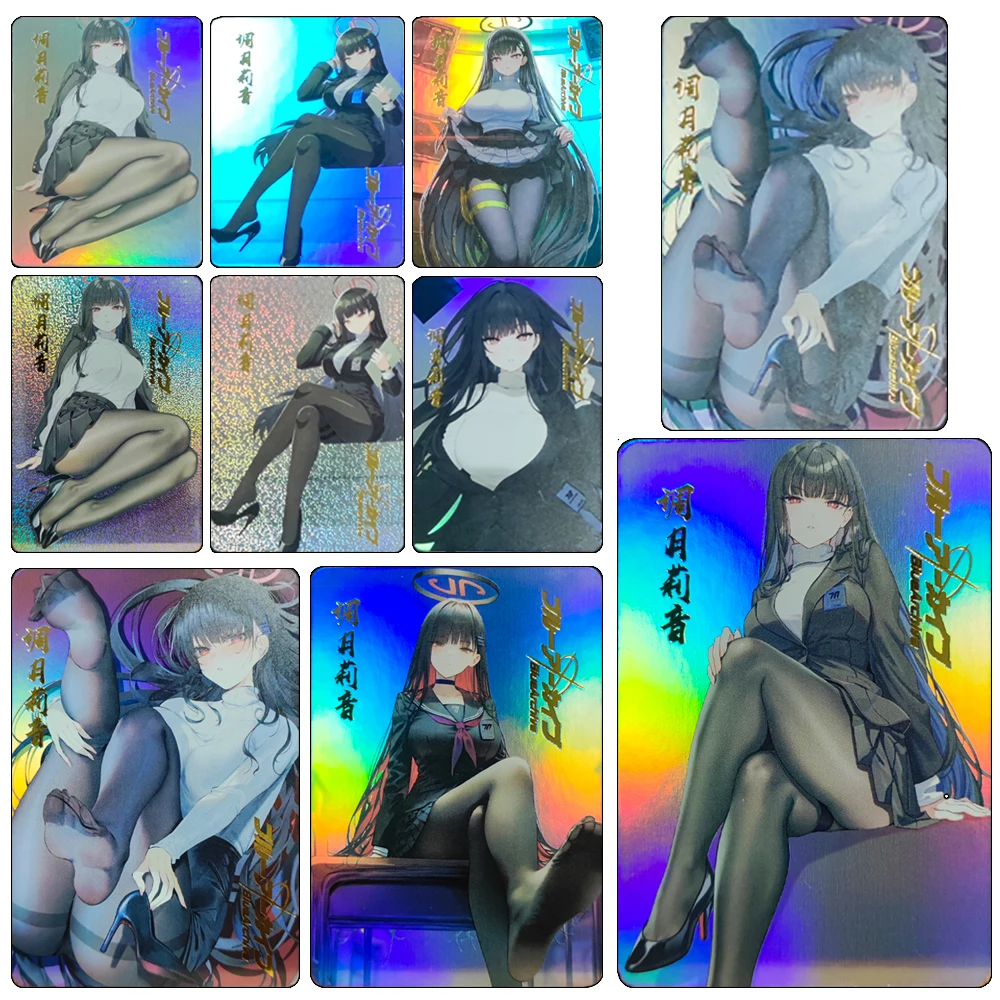 

Синий архив Tsukatsuki Rio DIY 9 шт./компл. текстура черные чулки золотая подпись текстурированная радуга огнеупорная коллекционная карточка