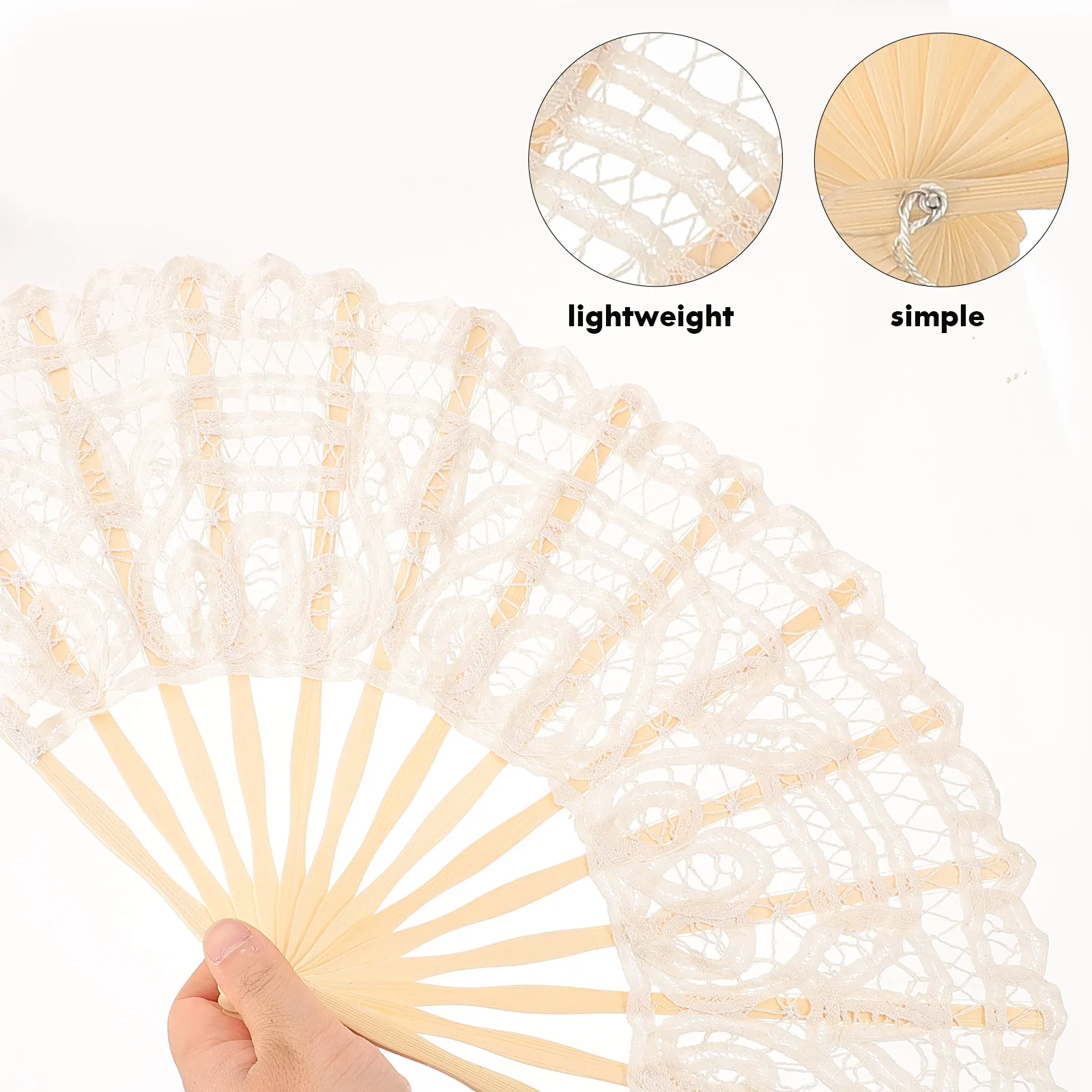 

Folding Lace Fan Vintage Party Decoration Bride Wedding Fans for Guests Hand Held