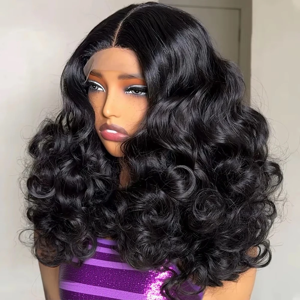 13x4 13x6 Hd Lace Frontal Short Bob Wigs Human Hair Natural Black 230% Density Water Wave Wet and Wavy 5x5 Glueless Human Hair Ready to Go Body Wave Lace Front Wigs 14 16 Inch For Women