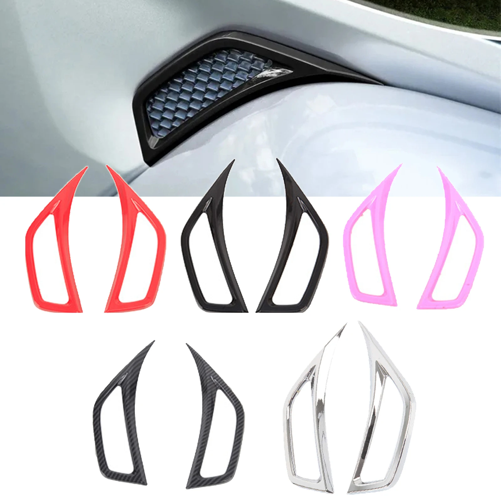 2PCS Car Wheel Eyebrow Side Air Inlet Cover Sticker Trim For Jeep JL Gladiator JT 2018+ Air Conditioning Vent Outlet Decoration