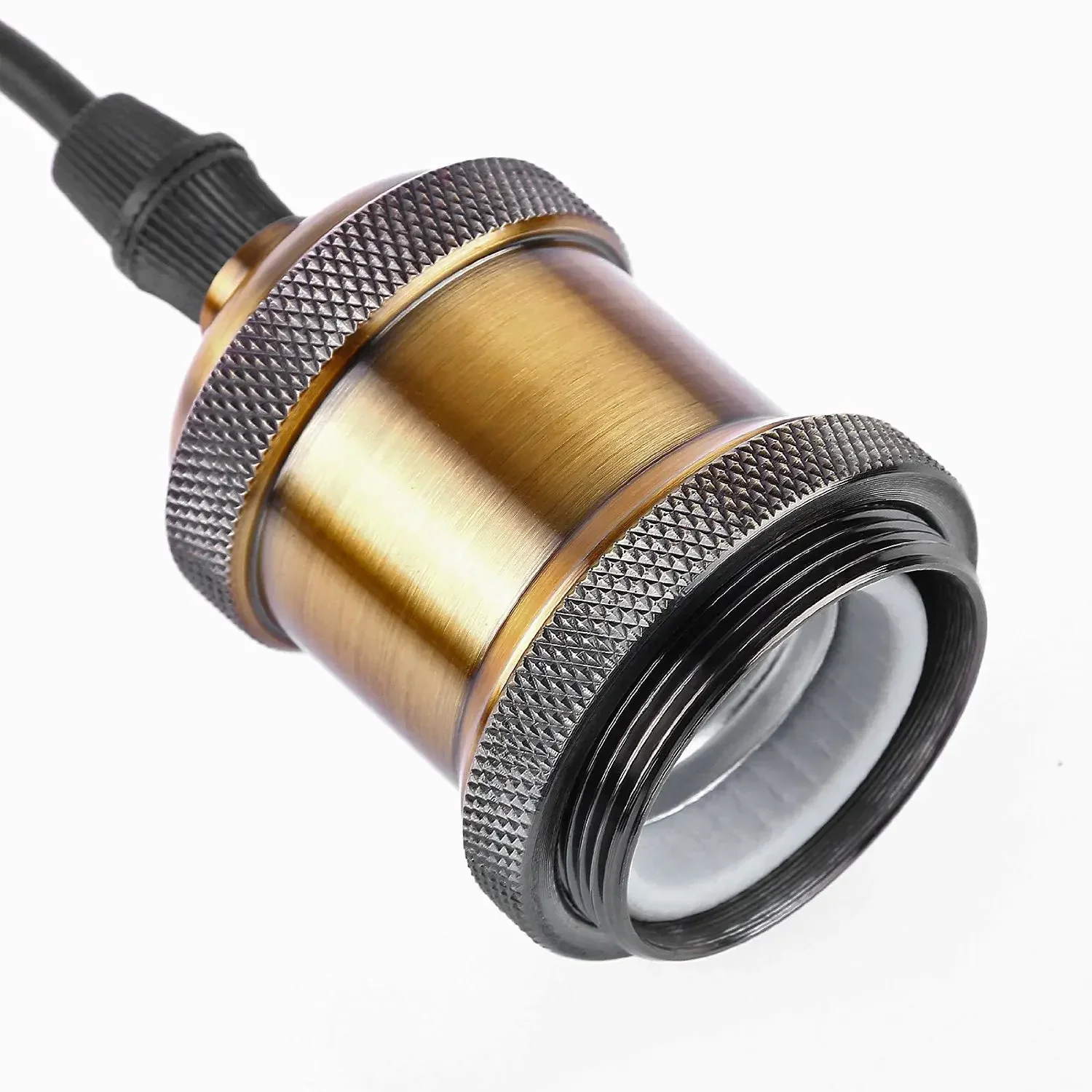 

Vintage Edison Retro Pendant Light E26/E27 Base Aluminum Shell Screw Bulb for Home Corridor Studio Office Bedroom Hanging Lamps