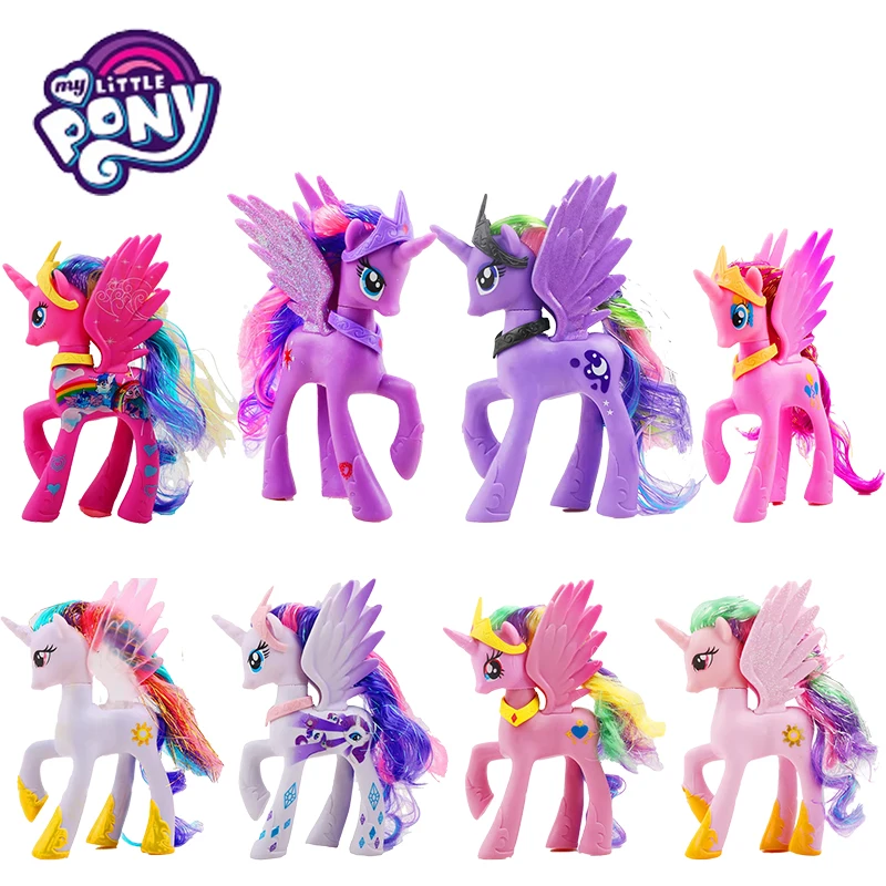 14cm My Little Pony Cartoon Anime Doll Figure Rarity Apple Jack Rainbow Dash Princess Celestia Model Collecting Classic Kids Toy