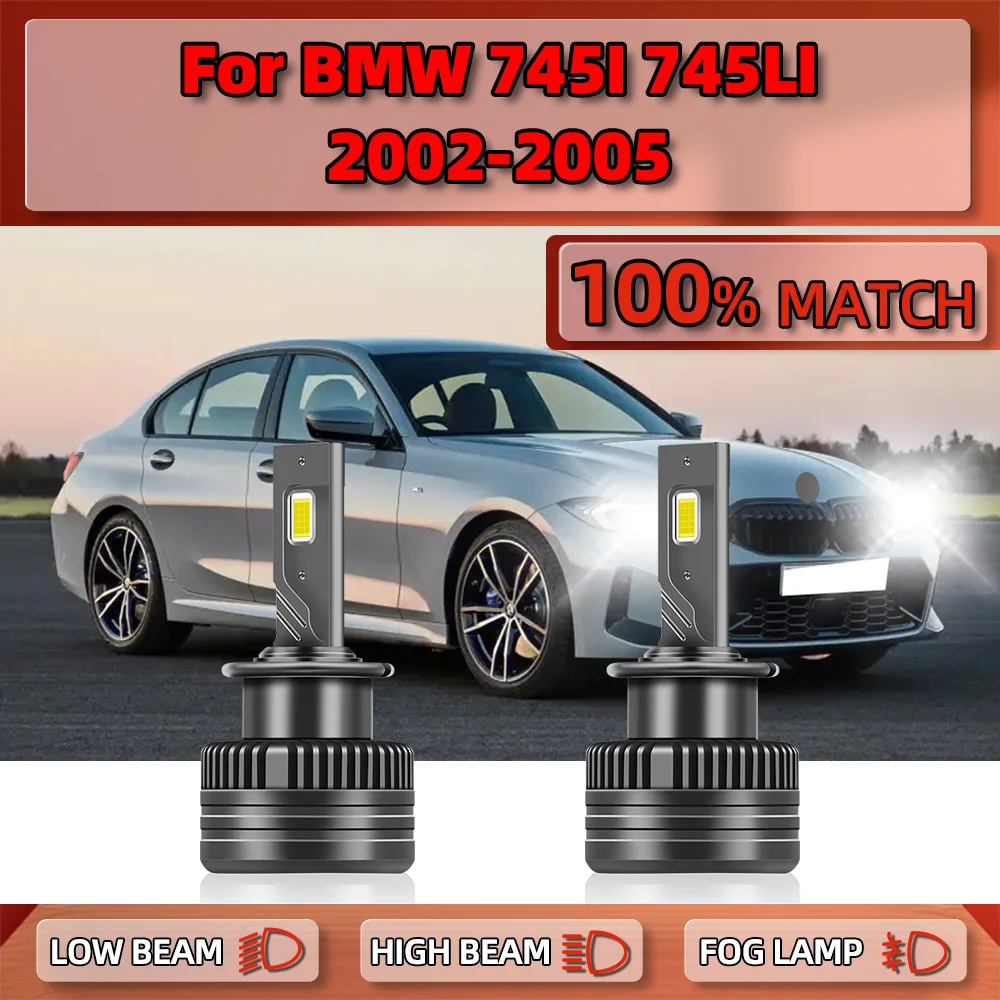 

D2S LED Headlights HID Xenon 25000LM Turbo Auto Headlamps 12V 6000K White Plug&Play For BMW 745I 745LI 2002 2003 2004 2005