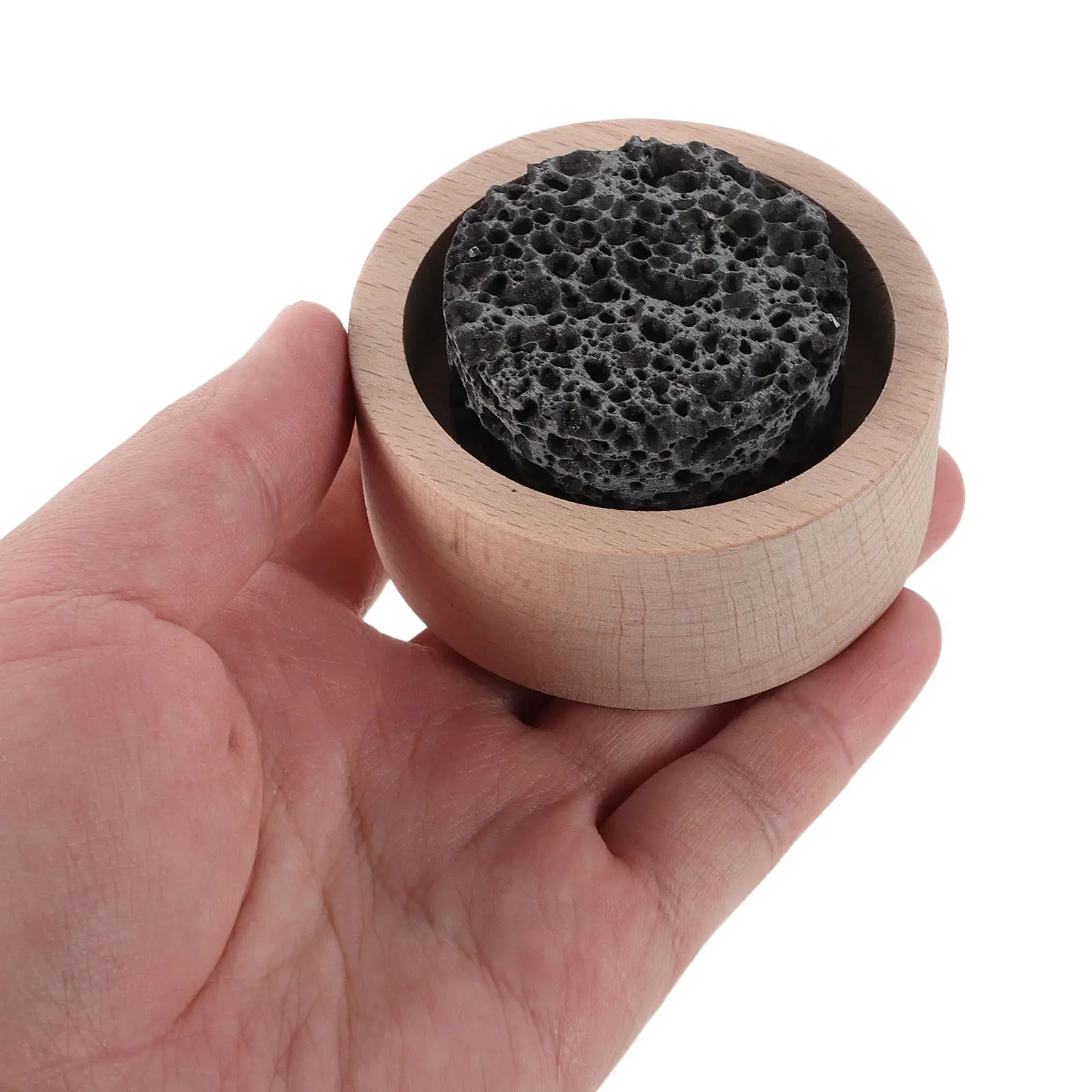 Lava Rock Diffuser Essential Oil Stone Passive Diffuser Natural Wood Base Volcanic Stone Aromatherapy for Bedroom Office Yoga