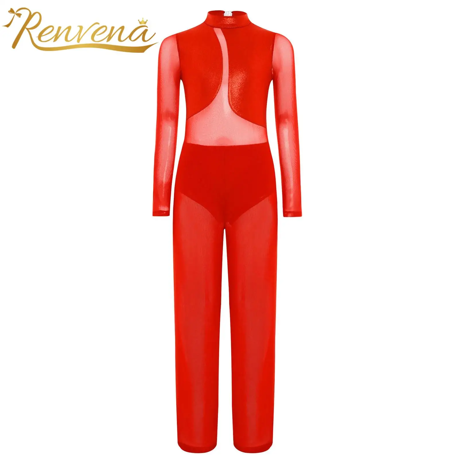 Children's Jumpsuit Kid Girls One Piece Gymnastics Leotard Costume Figure Skating Ballet Full Body Leotard Long Sleeve Jumpsuits