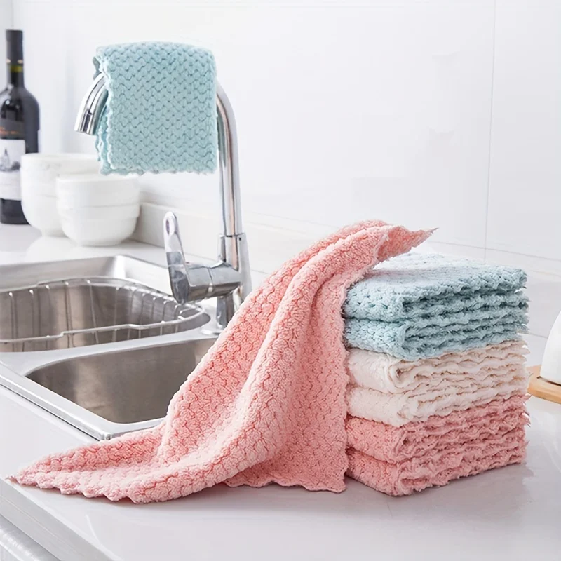 20Pcs/Pack Thickened Cleaning Cloths Wiping Rag Reusable Mirrors Window Glass Dish Washing Cloth Kitchen Towel Kitchen Cleaning