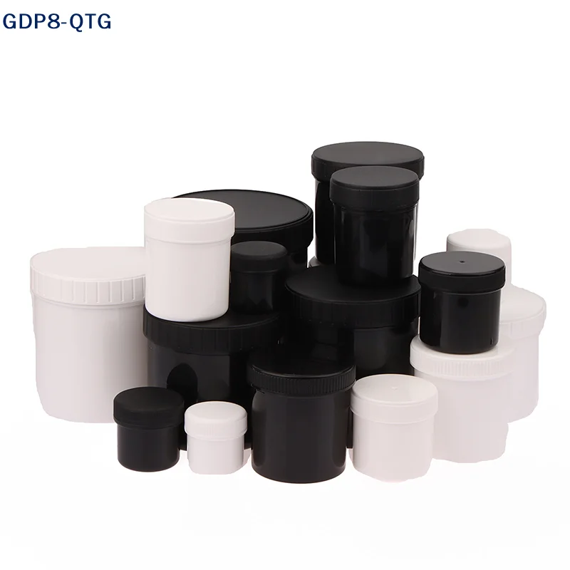 

NEW 1pcs 30-1000ml White/Black Plastic Jar Mask Jar Cream Jar Food Storage Tank Cosmetic Empty Container Makeup Box