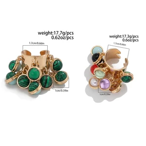 ingemark boho 여자를위한 화려한 크리스탈 오픈 반지 수 결혼 신부 기하학적 금속 너클 반지 매일 보석 액세서리 선물 10 최고의 판매 너클 링 - №7