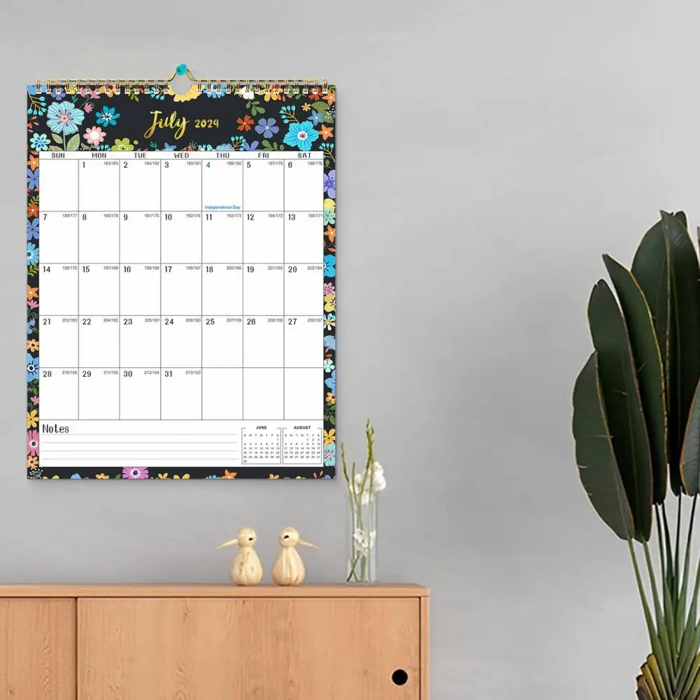 Future Planning Desk Organizer 18-month Desk Calendar 2024-2025 U.s Holidays Notepad Hanging Holes Premium Desk Calendar