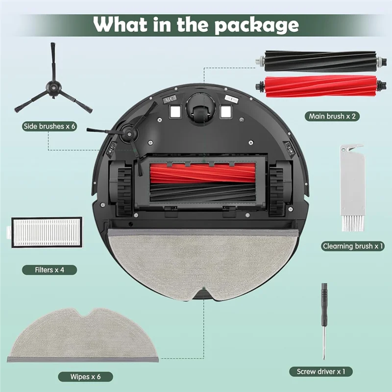 لماذا-ملحقات للمكنسة الكهربائية Roborock Q5 Pro/Q5 Pro+/Q8 Max+/Q8 Max، والفرش الرئيسية، ومرشحات HEPA، والمناديل الجانبية، والفرش