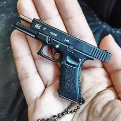 Gorący półstop 1:3 pistolet Model metalowy Mini G17 pistolet zabawkowy odpinany DIY brelok wisiorek ozdoby zabawka dla dzieci