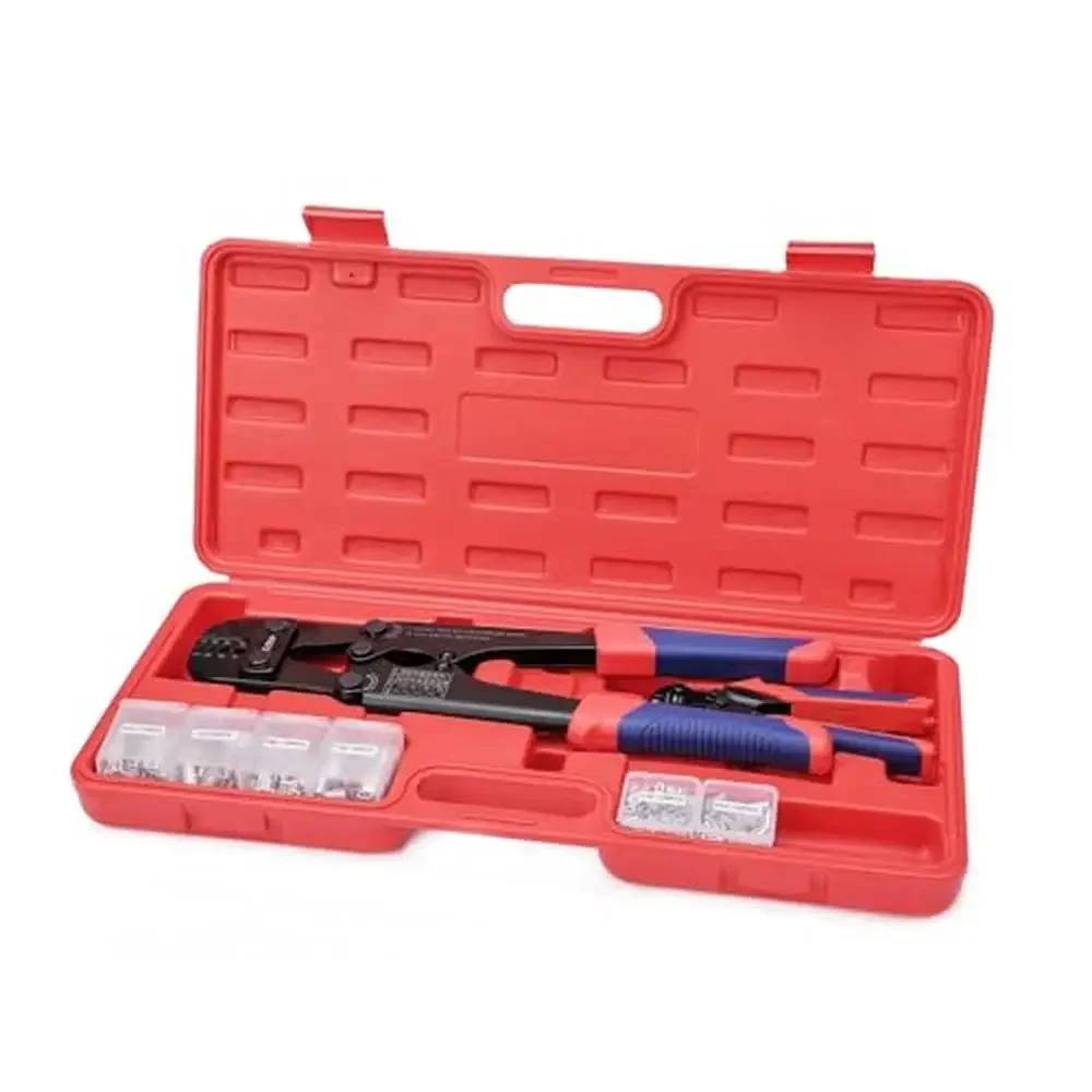 

Wire Rope Crimping Tool Kit Swaging Tool Cutter Loop Sleeves 3/64''-1/8'' Wire Rope 483-Piece Set Multi-Purpose Swage Crimper