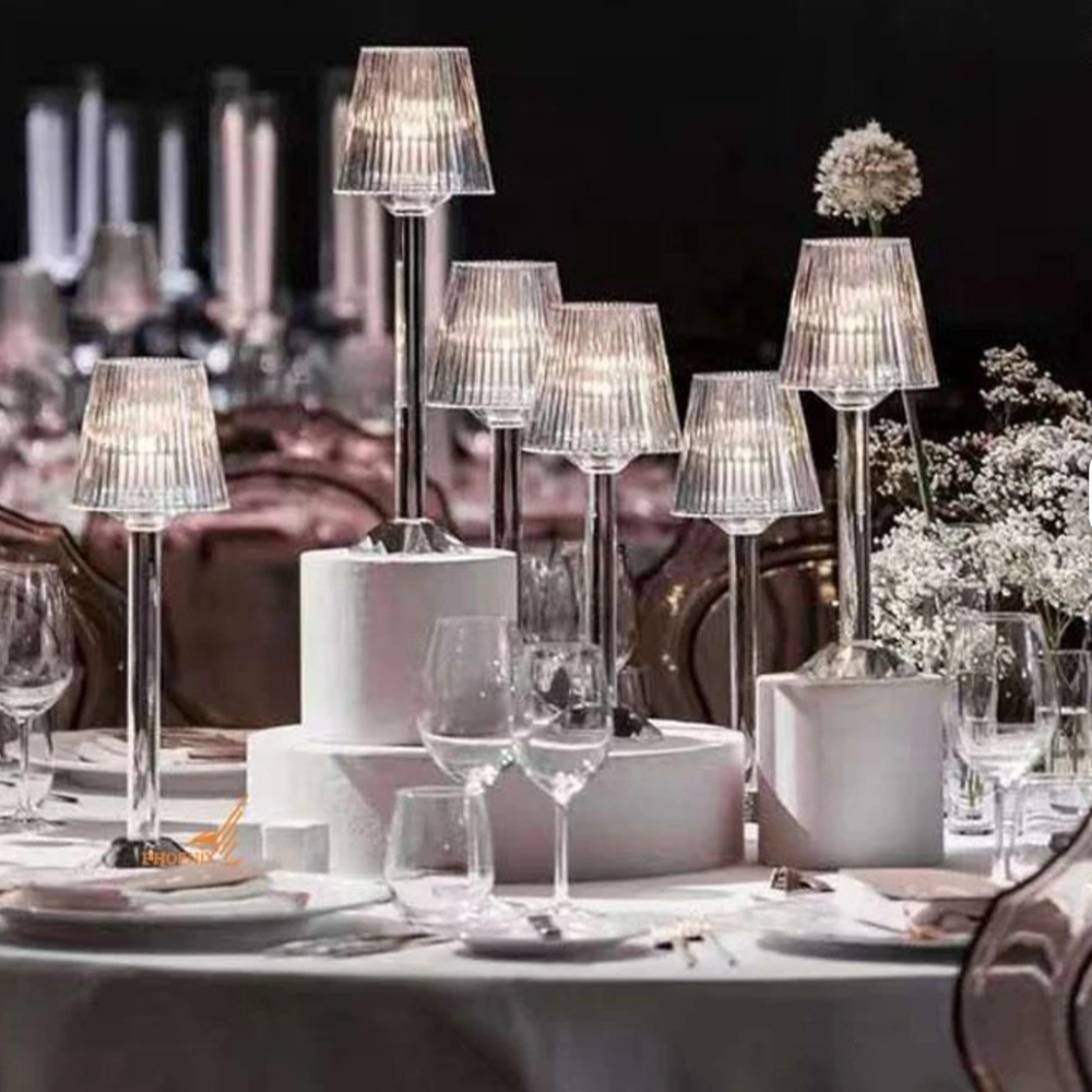 1-12sets 3Piece/Set Clear IS not Crystal  Glass Candle Stand acrylic Wedding Decoration with Votive Holder for Christmas Easter