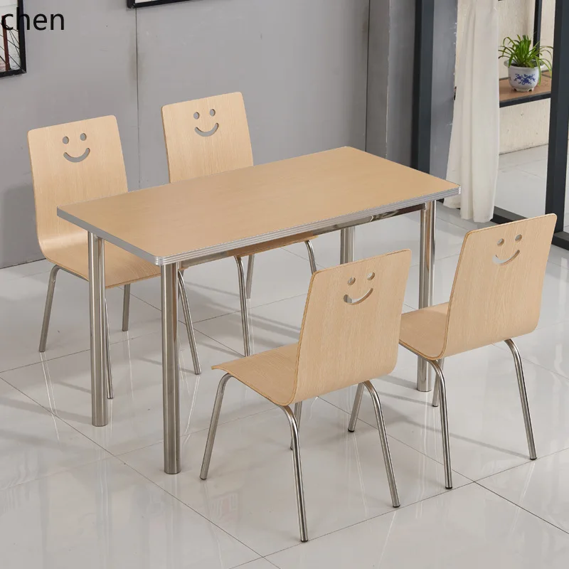 HXL Staff Canteen Split Dining Table and Chairs Stainless Steel Canteen Dining Table
