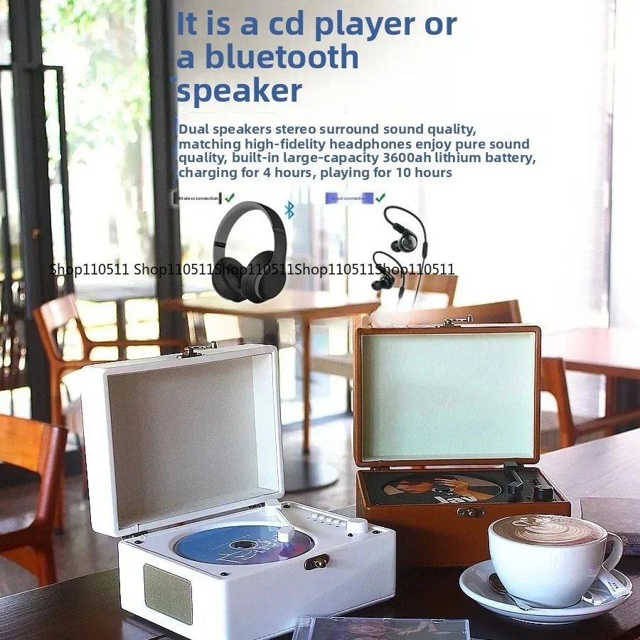 

Retro CD album playback machine bluetooth audio integrated speaker disc record birthday gift